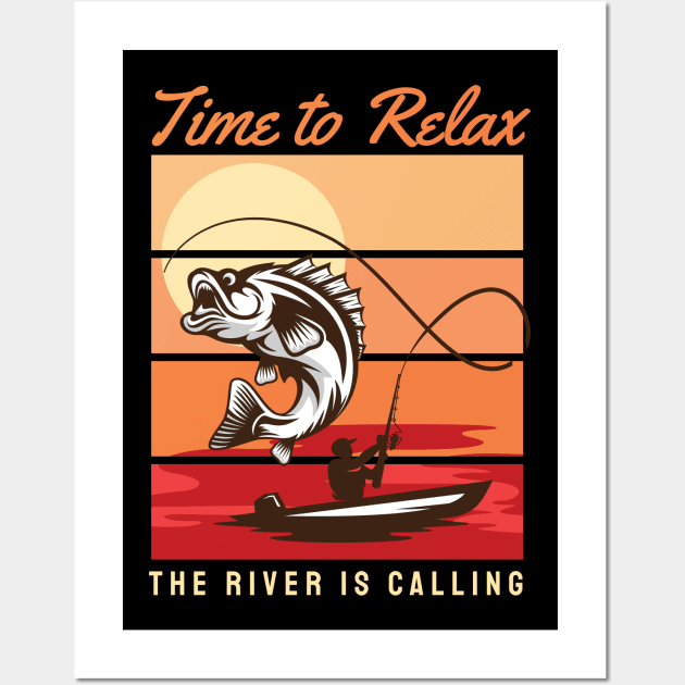 Time to relax the river is calling for fishing Wall Art by Mande Art